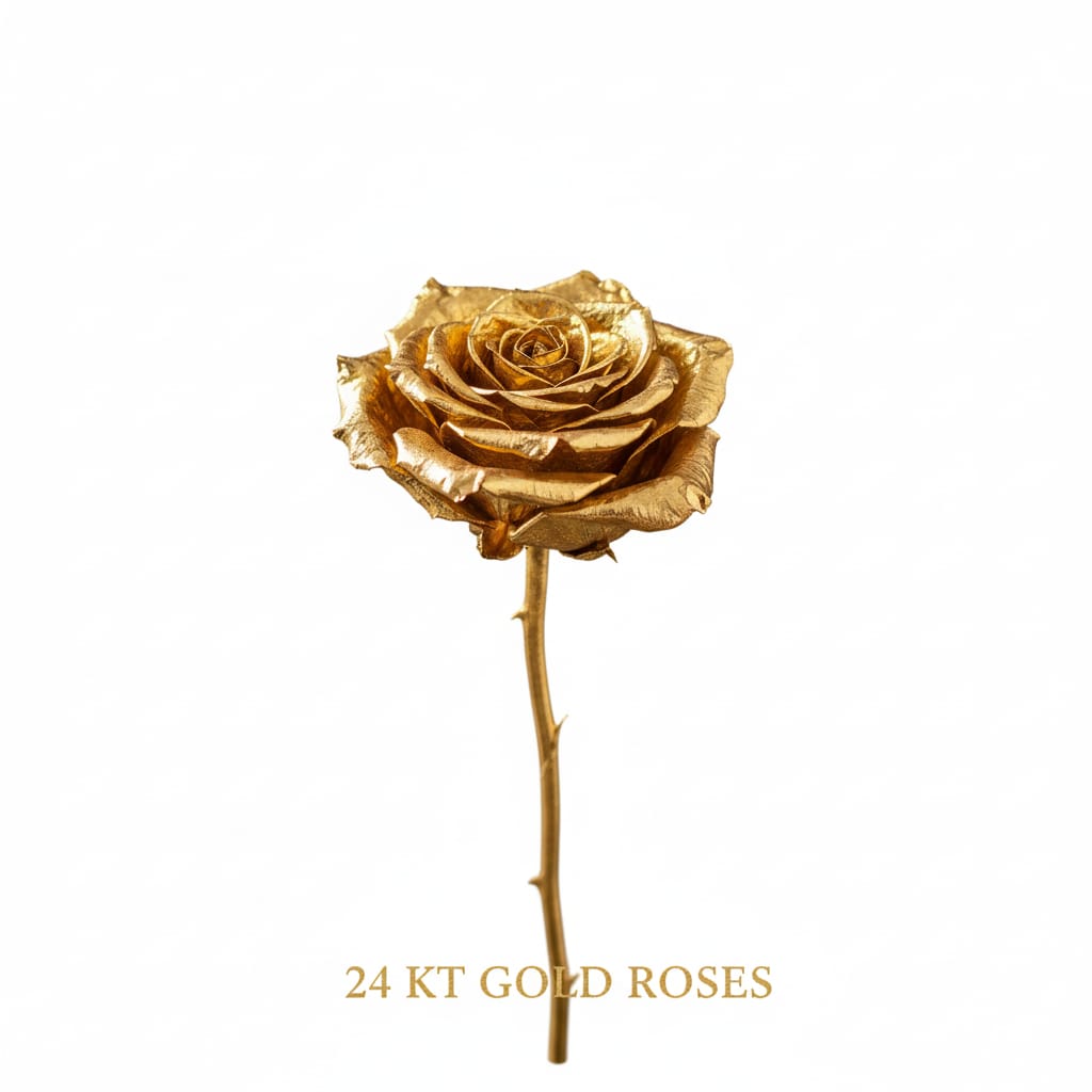 24 KT Gold Rose - Luxury Preserved Gold Flower